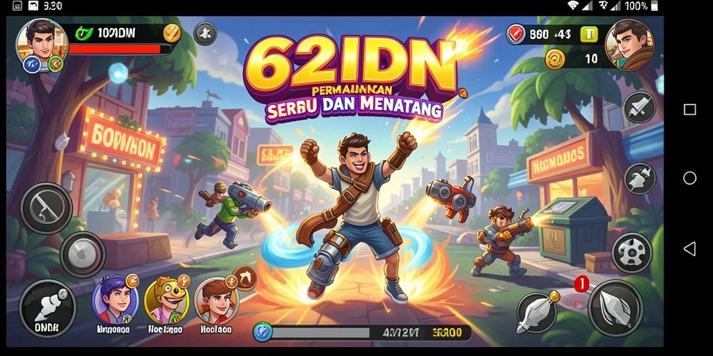 Tampilkan gameplay seru dalam aplikasi 62IDN.