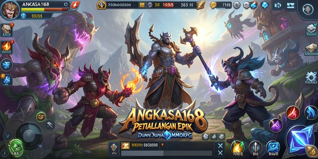 Tangkapan layar utama dari gameplay ANGKASA168 dalam dunia MMORPG yang menakjubkan.