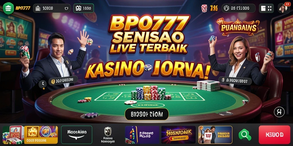 Tampilan utama gameplay BPO777 dengan dealer langsung yang interaktif.