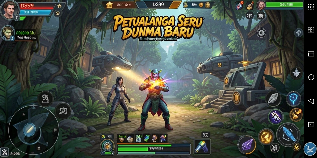 Tampilan gameplay DS99 yang menampilkan petualangan seru.