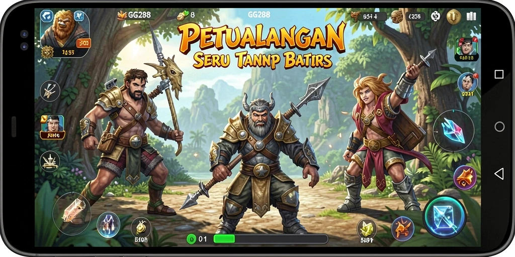Screenshot menunjukkan aksi seru dalam gameplay petualangan.