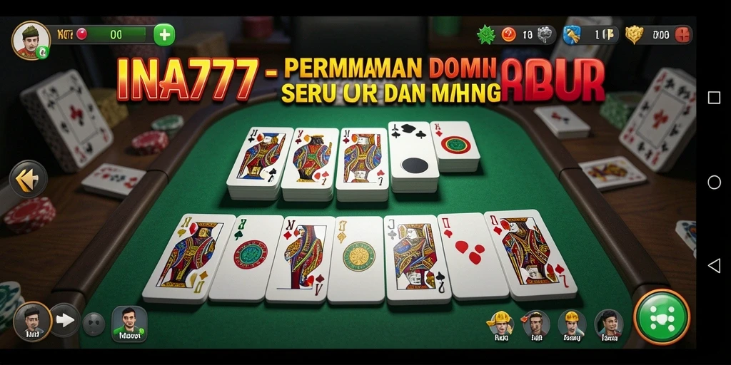 Screenshot gameplay <strong>INA777</strong> menampilkan suasana seru permainan Domino.