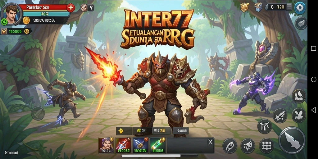 Tampilan gameplay RPG yang epik dan mendebarkan di INTER77.