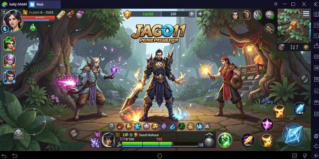 Tampilan gameplay JAGO11 dengan karakter dan lingkungan yang menarik.