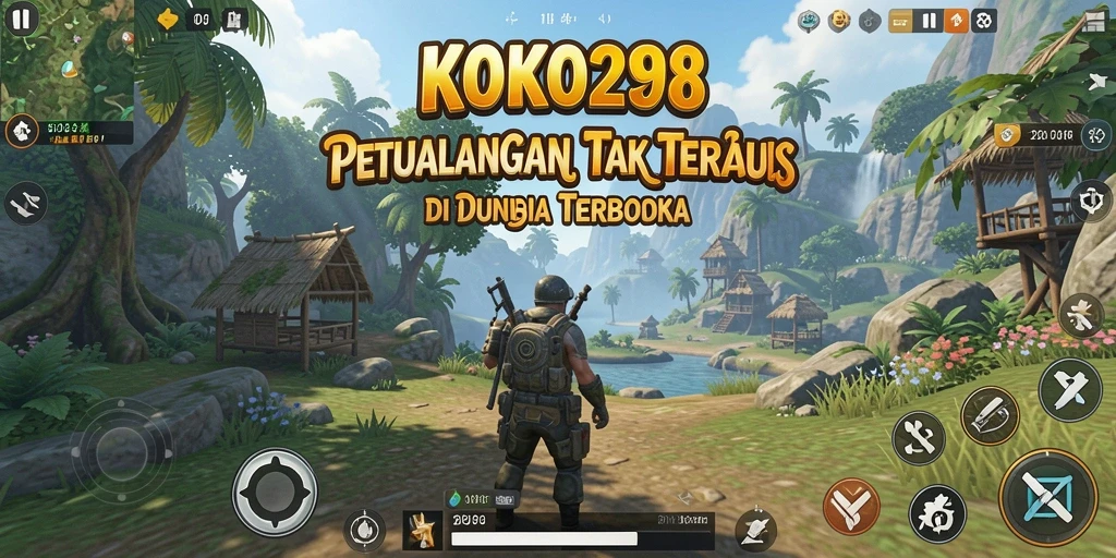 Tangkapan layar gameplay KOKO288 menampilkan dunia terbuka yang luas dan dinamis.