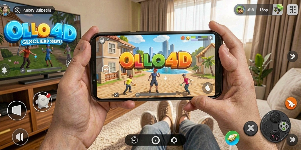 Screenshot menunjukkan gameplay OLLO4D yang interaktif dan dinamis.