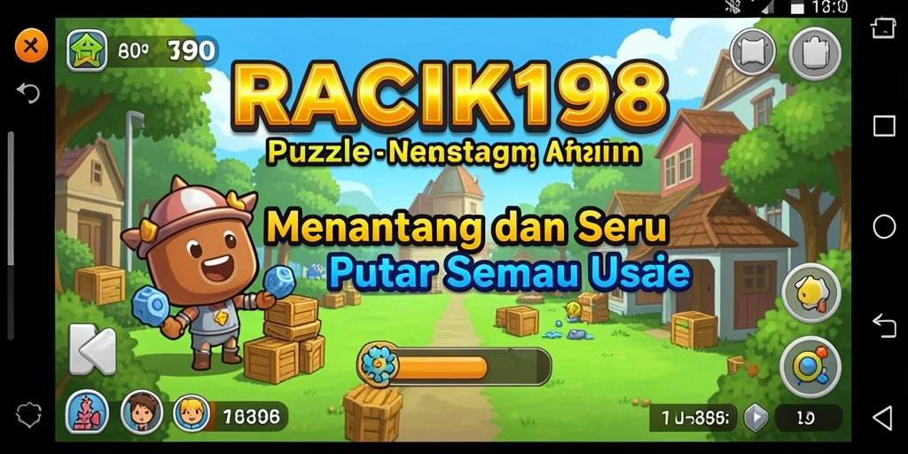 Tampilan gameplay menantang dari RACIK198 yang penuh warna.