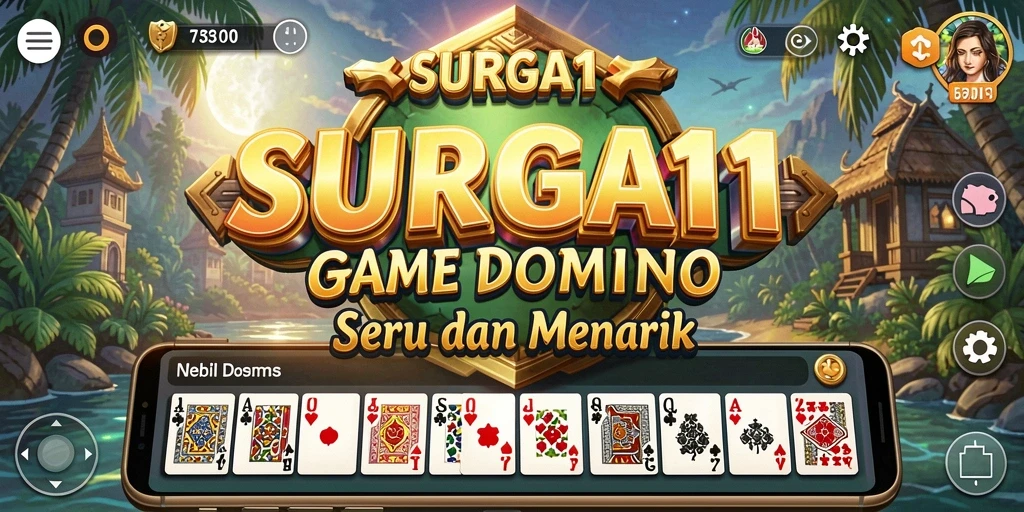 Tampilan screenshot SURGA11 menunjukkan antarmuka permainan Domino yang menarik.