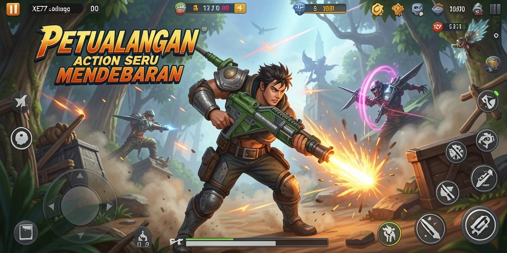 Gameplay XE77 menampilkan aksi mendebarkan dan tantangan seru.